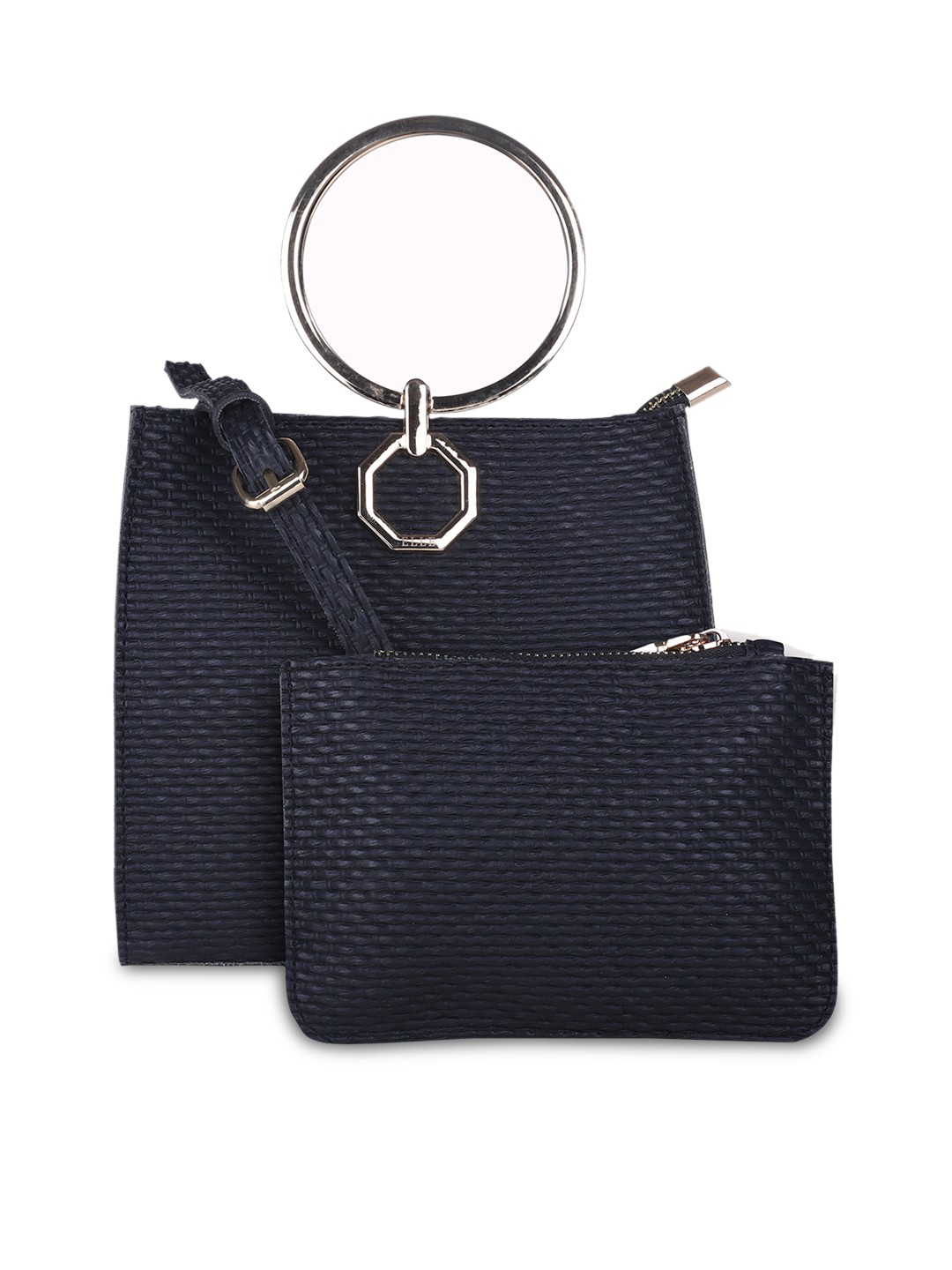 

ELLE Black Textured Handheld Bag