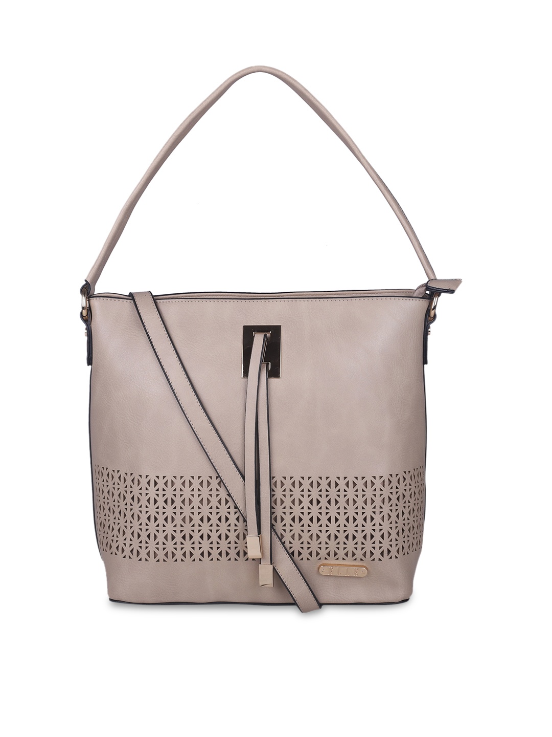 

ELLE Beige Solid Shoulder Bag