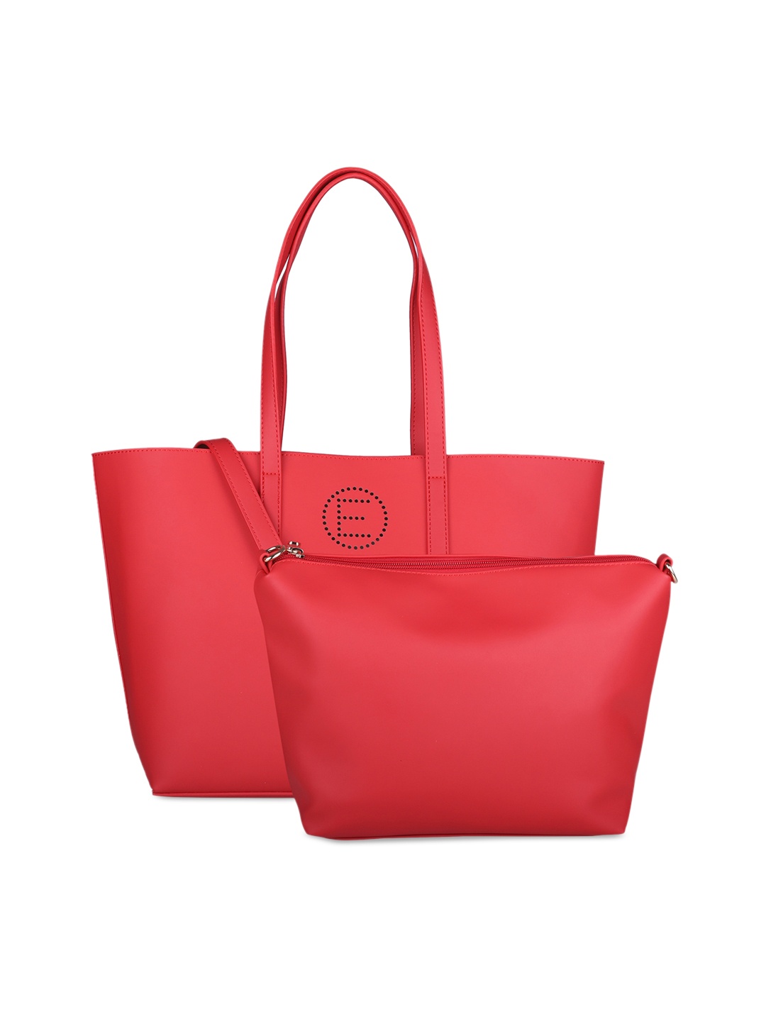

ELLE Red Solid Tote Bag
