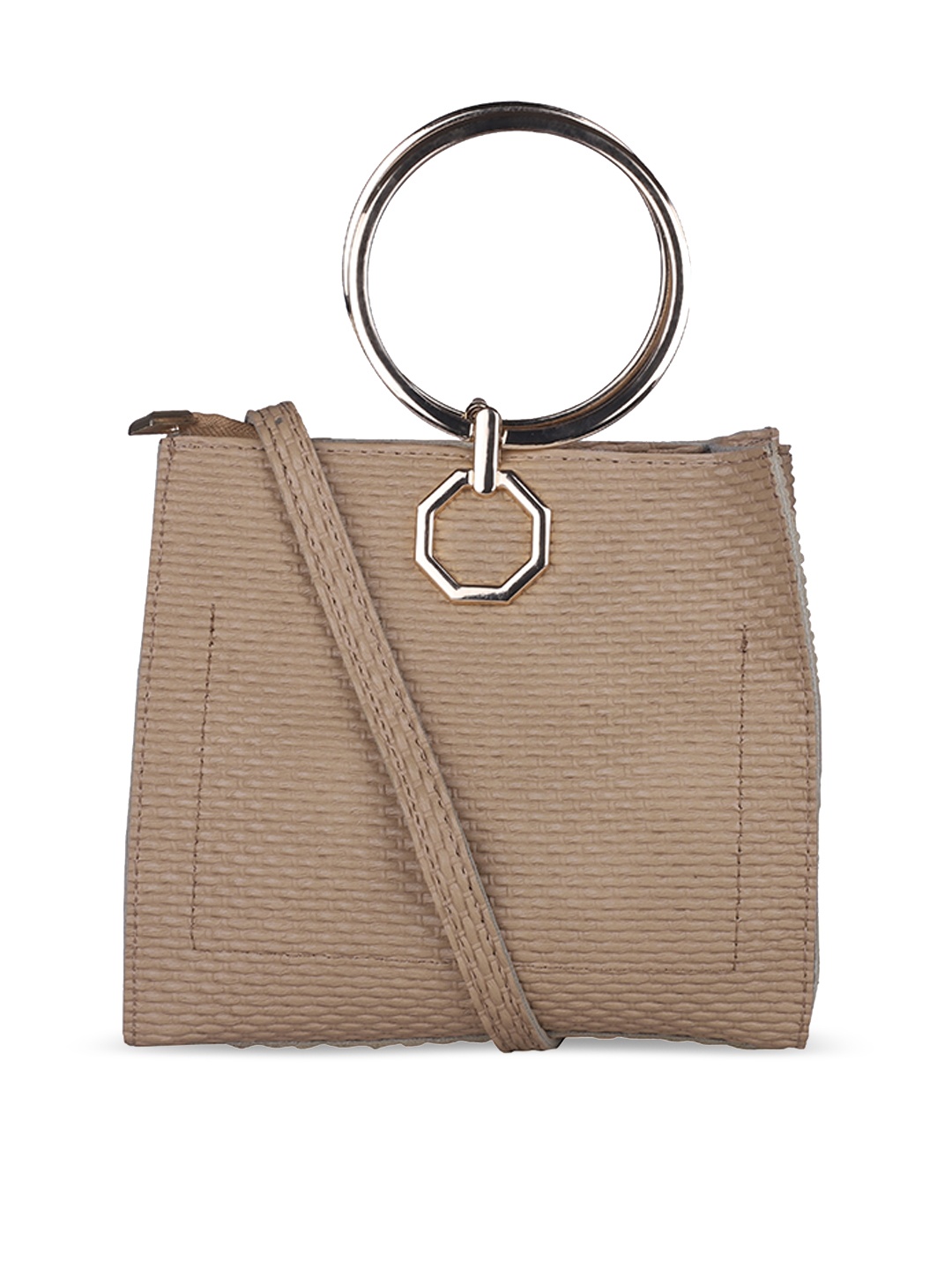 

ELLE Beige Textured Handheld Bag