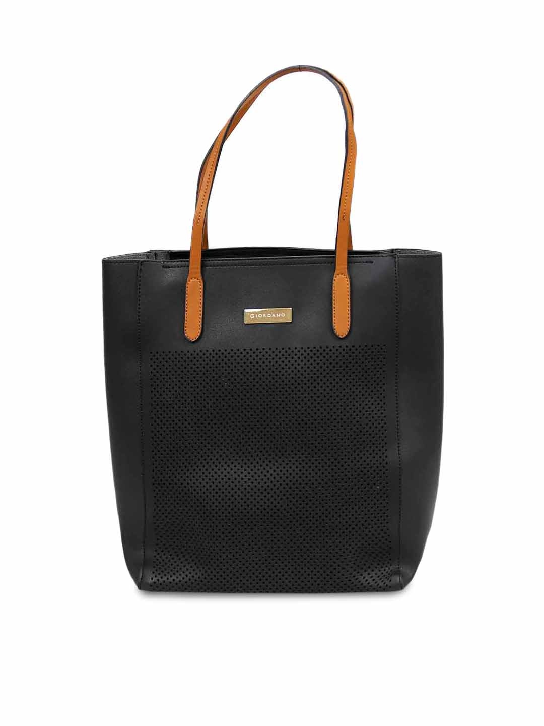 

GIORDANO Black Solid Tote Bag
