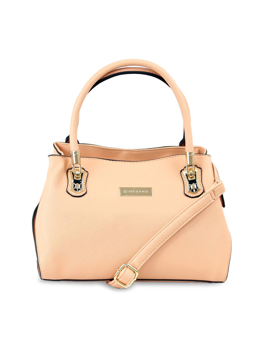 

GIORDANO Peach-Coloured Solid Handheld Bag