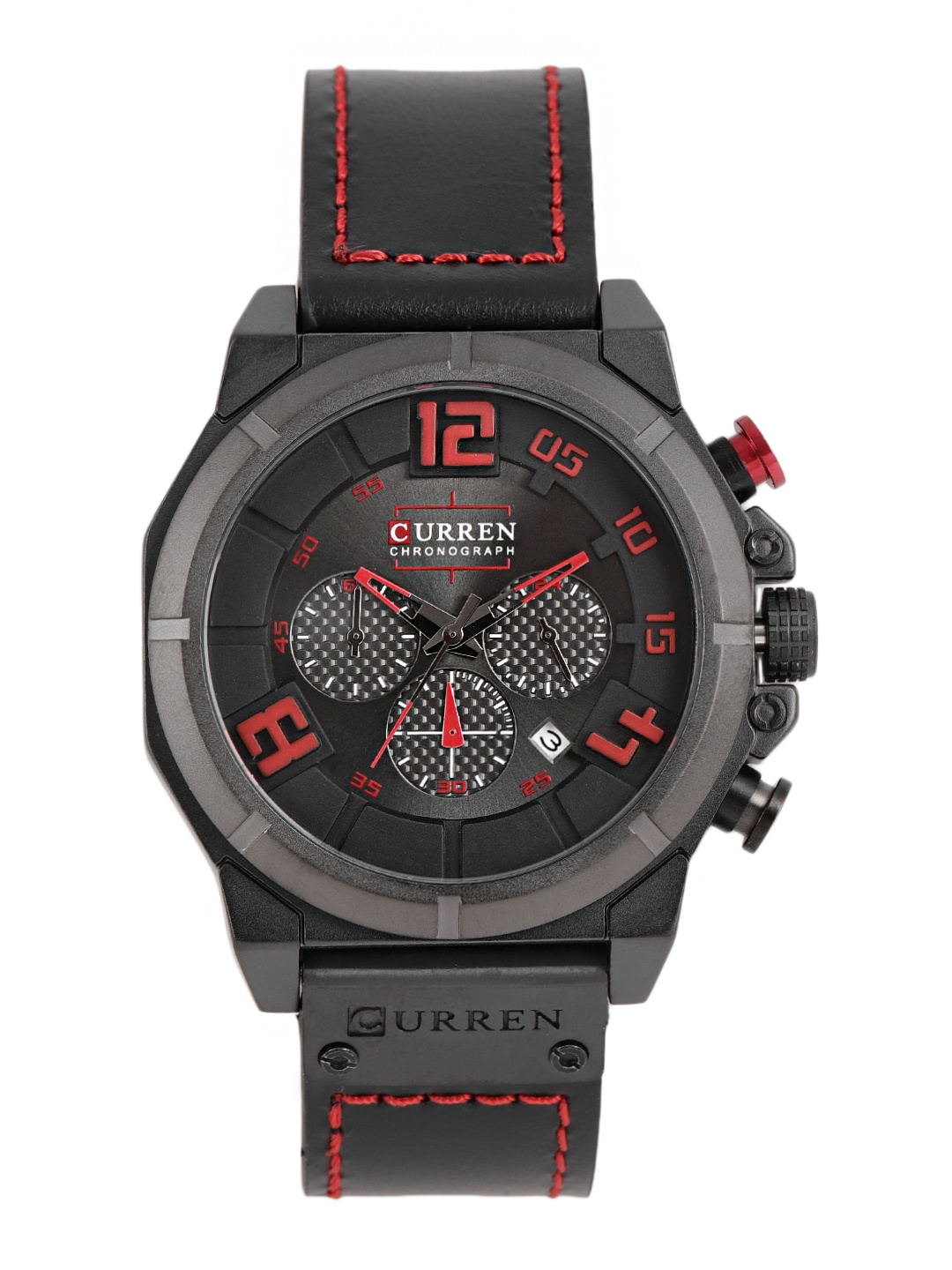 

Curren Men Black Analogue Chronograph Watch 8287RE