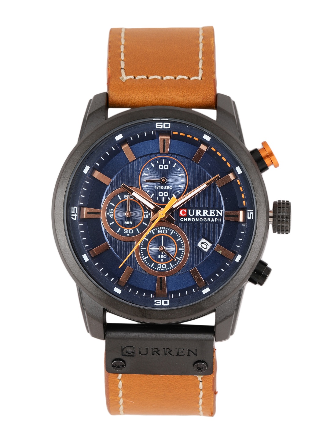 

Curren Men Navy Blue Patterened Analogue Watch 8291TANBK