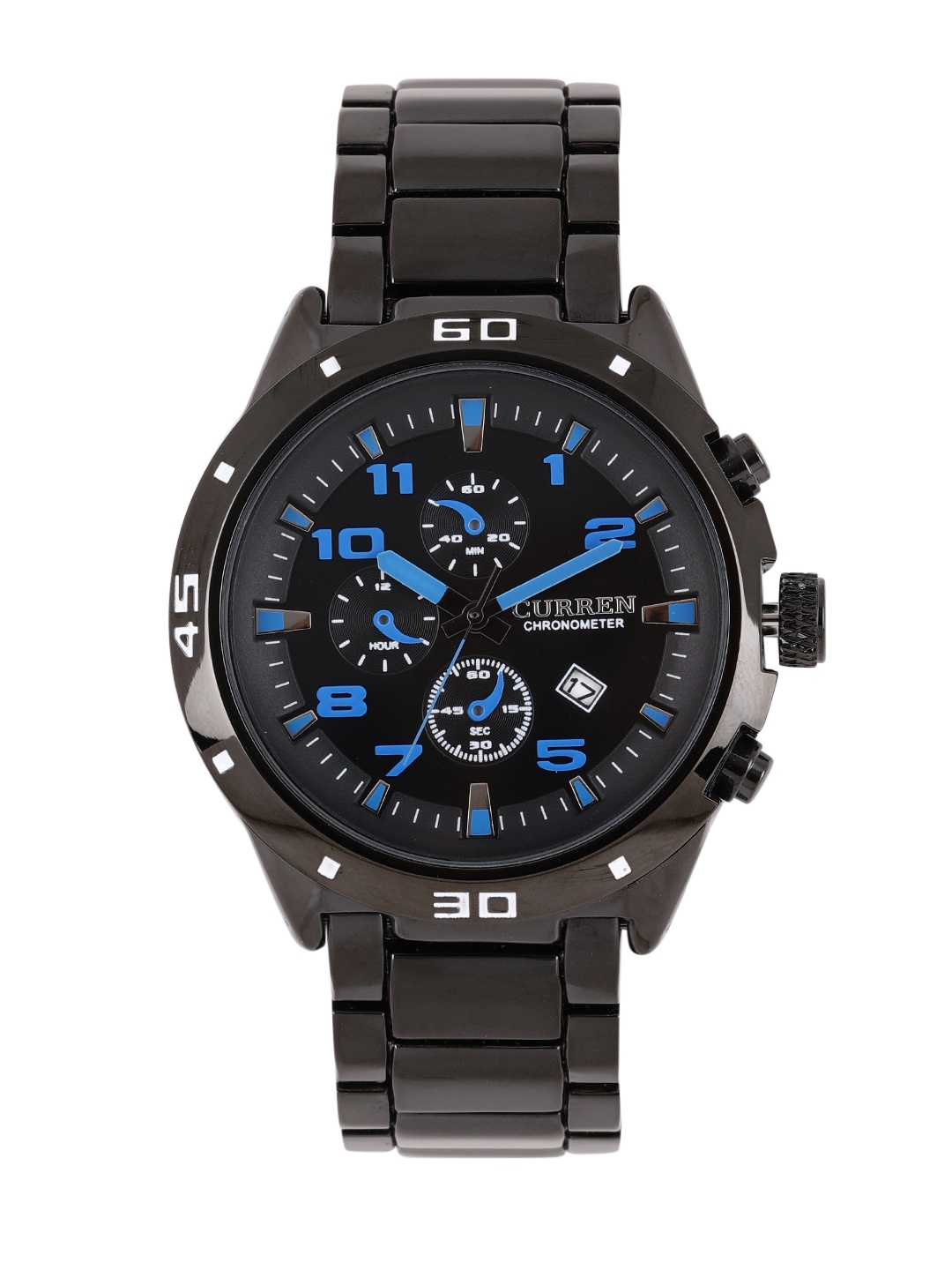 

Curren Men Black & Blue Analogue Watch 8021BL