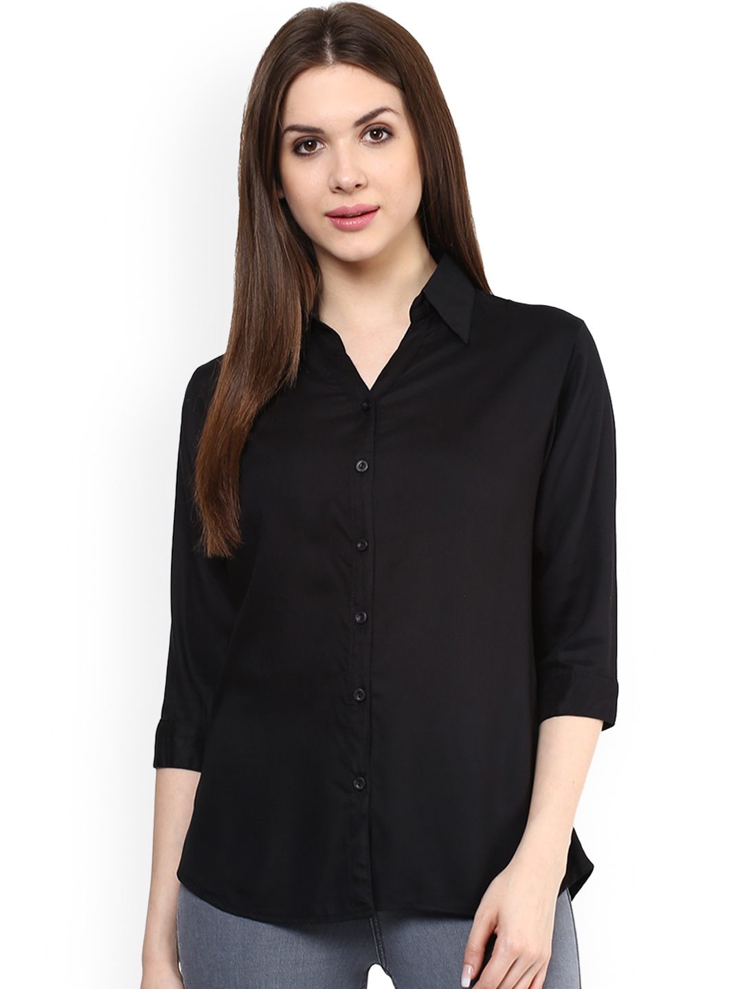 

Mayra Women Black Casual Shirt