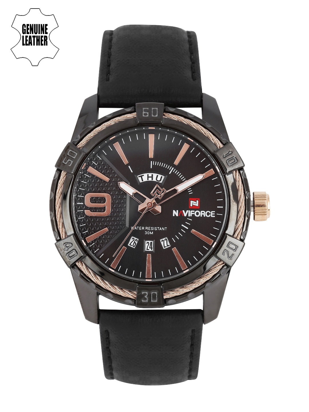 

Naviforce Men Black Analogue Watch NF9117LBRG