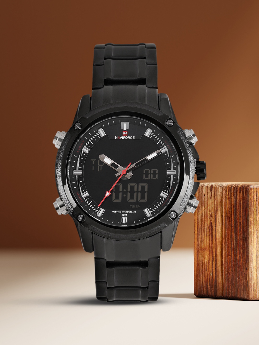 

Naviforce Men Black Analogue and Digital Watch NF9050BBW