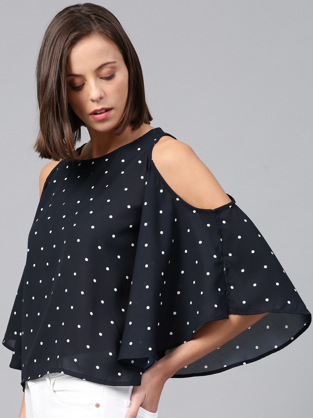 

Tokyo Talkies Women Navy Blue Printed A-Line Top