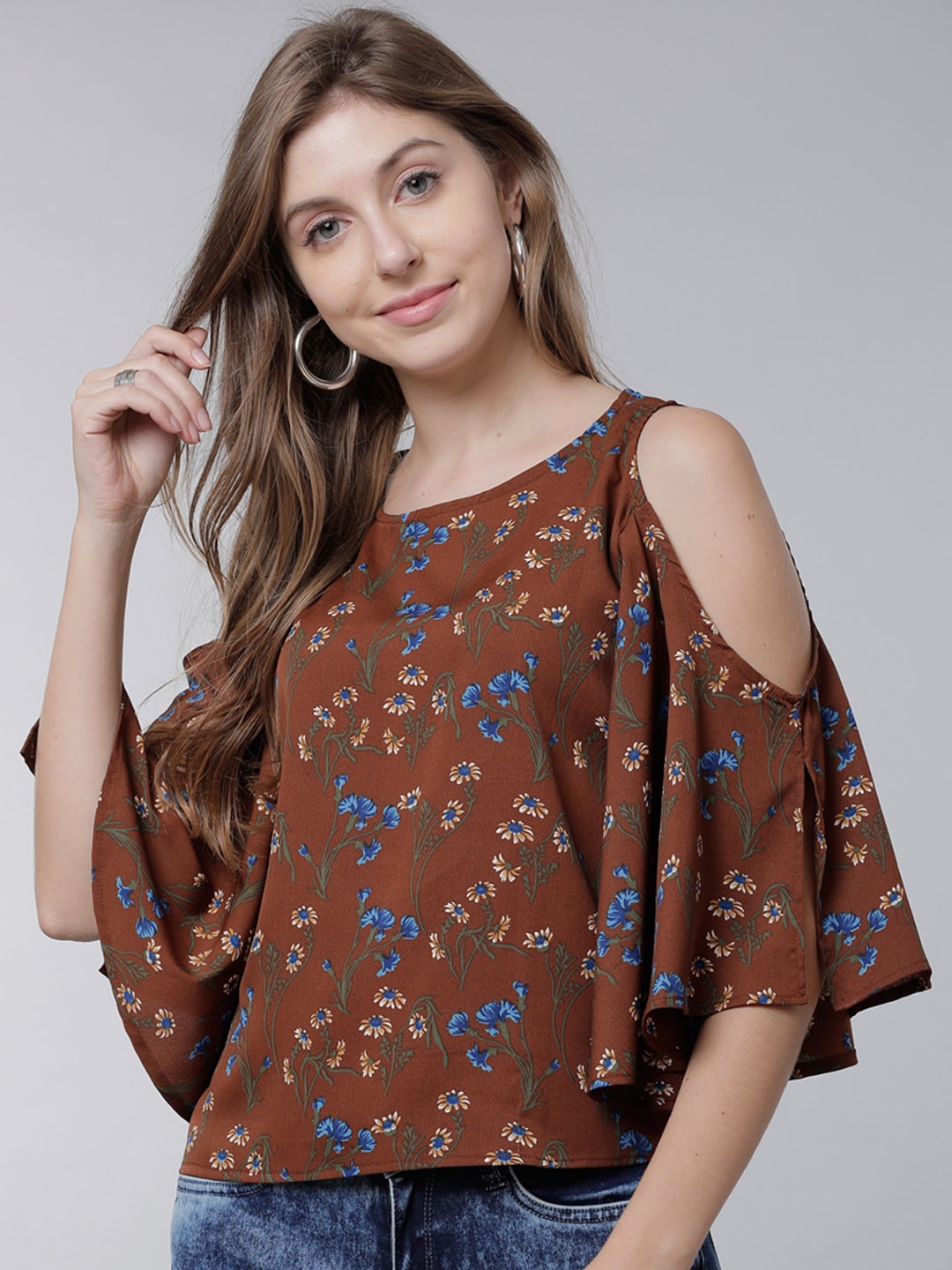 

Tokyo Talkies Women Brown Printed Top