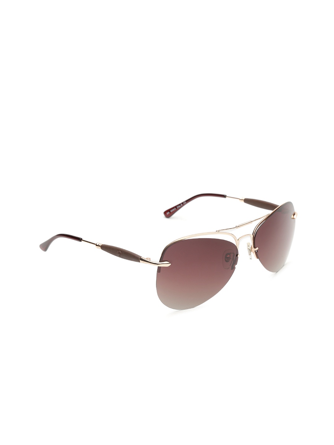 

Daniel Klein Men Aviator Polarised Half Rim Sunglasses DK3063-C3, Brown