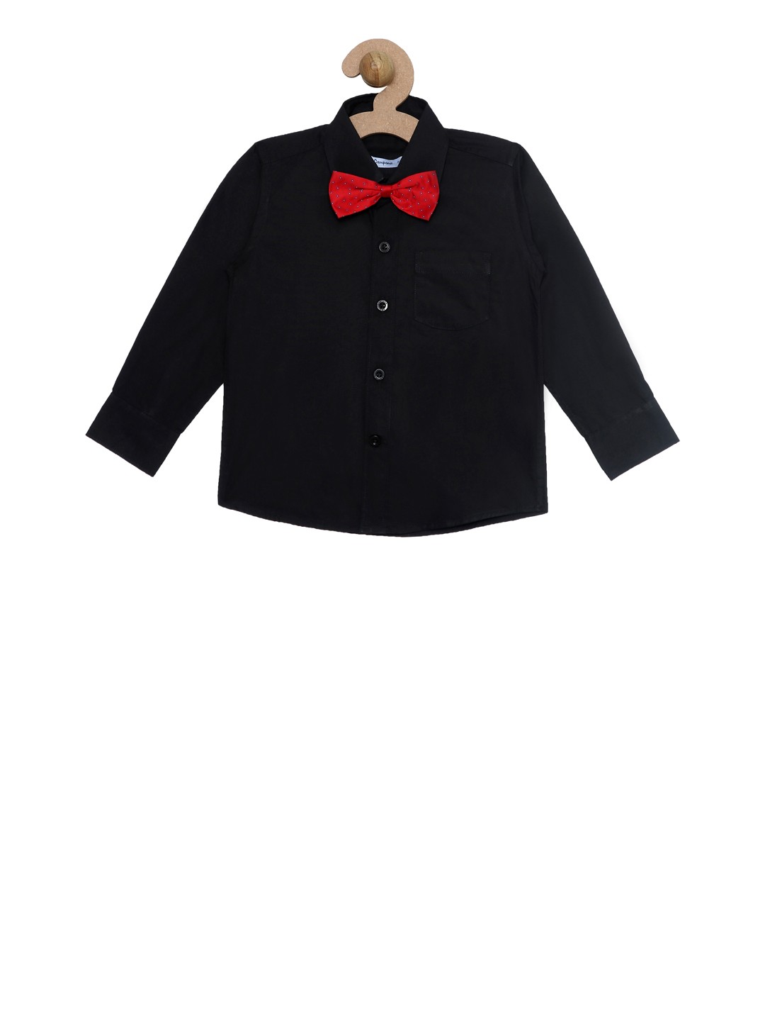 

Campana Boys Black Regular Fit Solid Casual Shirt