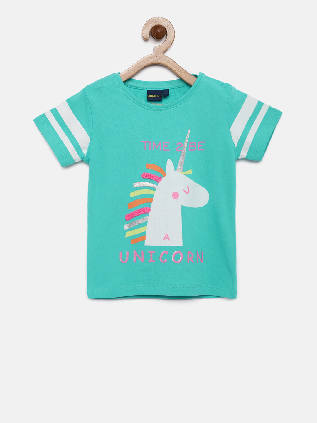 

Juniors by Lifestyle Girls Blue Printed Pure Cotton Top