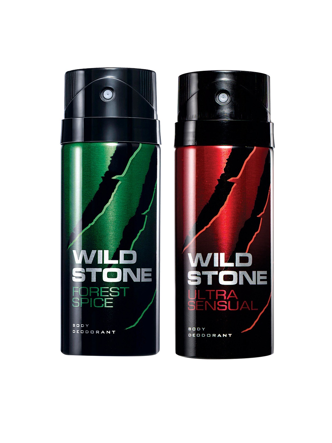 

Wild Stone Men Pack of 2 Forest Spice & Ultra Sensual Deodorant, Green