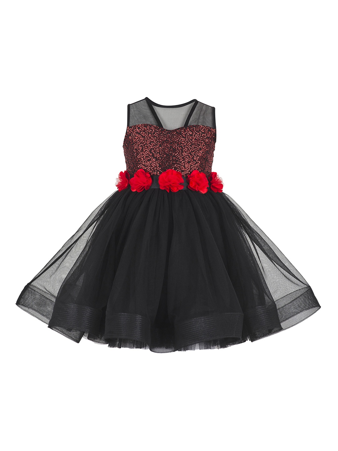 

Toy Balloon kids Girls Black Embellished Fit and Flare Dress