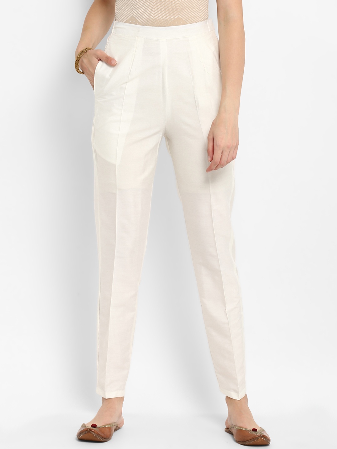 

Abhishti Women Cream-Coloured Ethnic Trousers