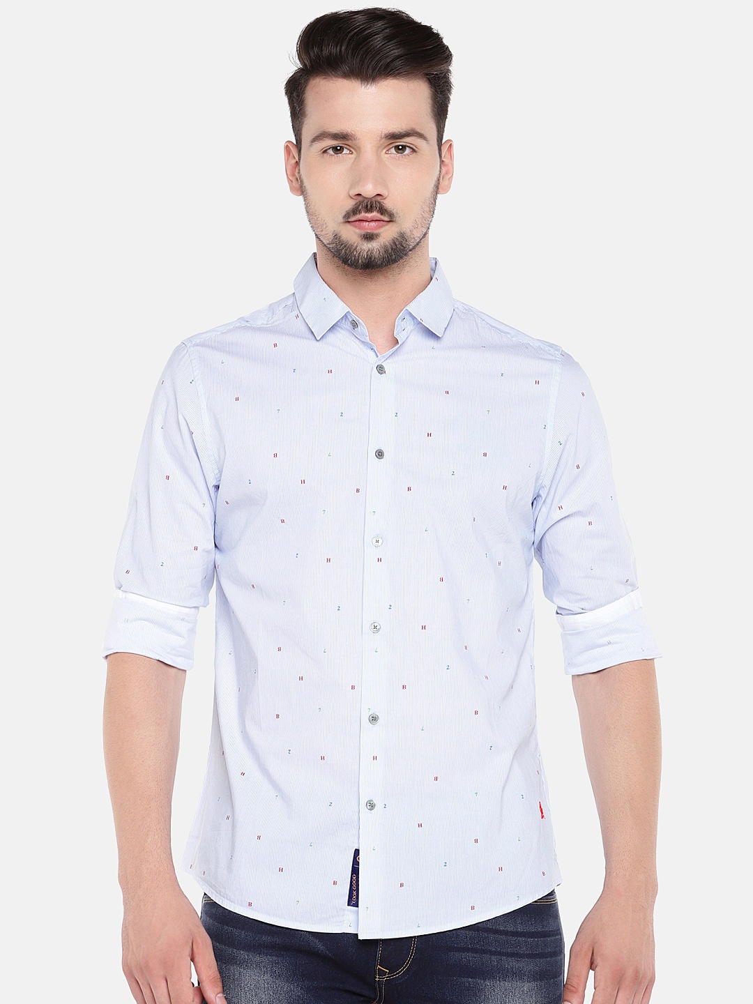 

Being Human Men Blue Slim Fit Striped Casual Shirt