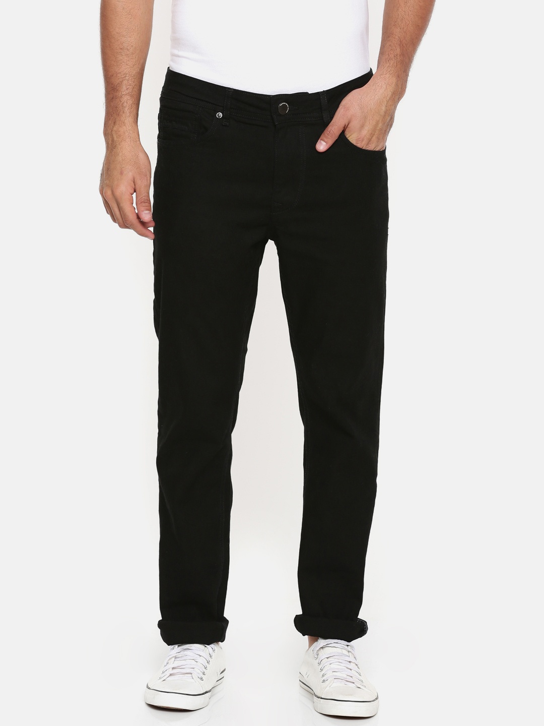 

Being Human Clothing Men Black Slim Fit Mid-Rise Jeans