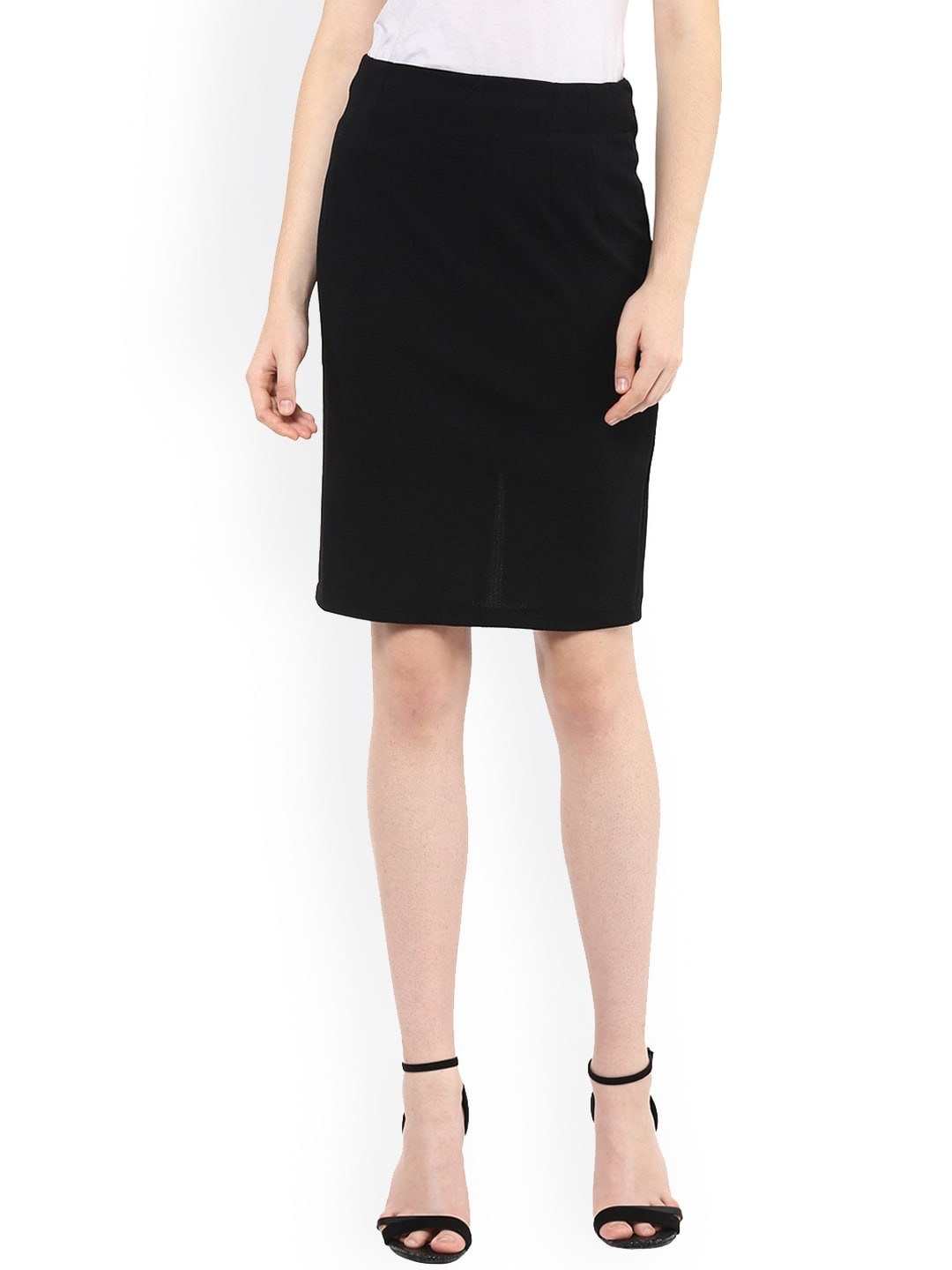 

Mayra Black Pencil Skirt With Back Slit