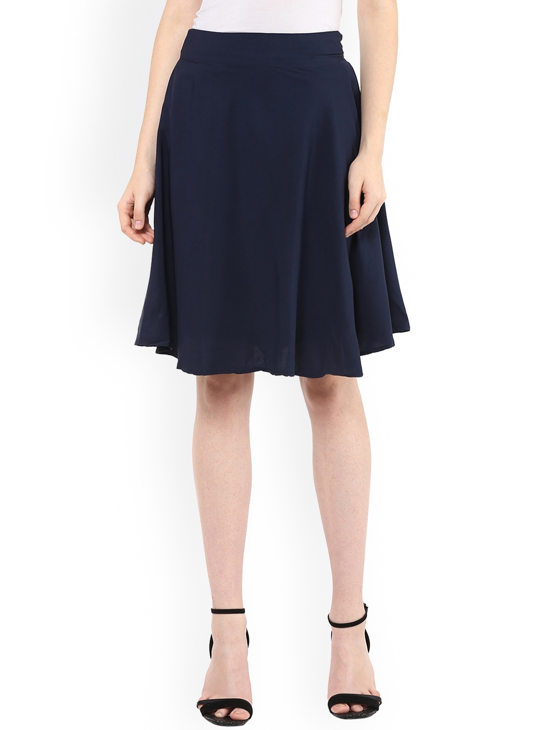 

Mayra Women Navy Blue Flared Skirt