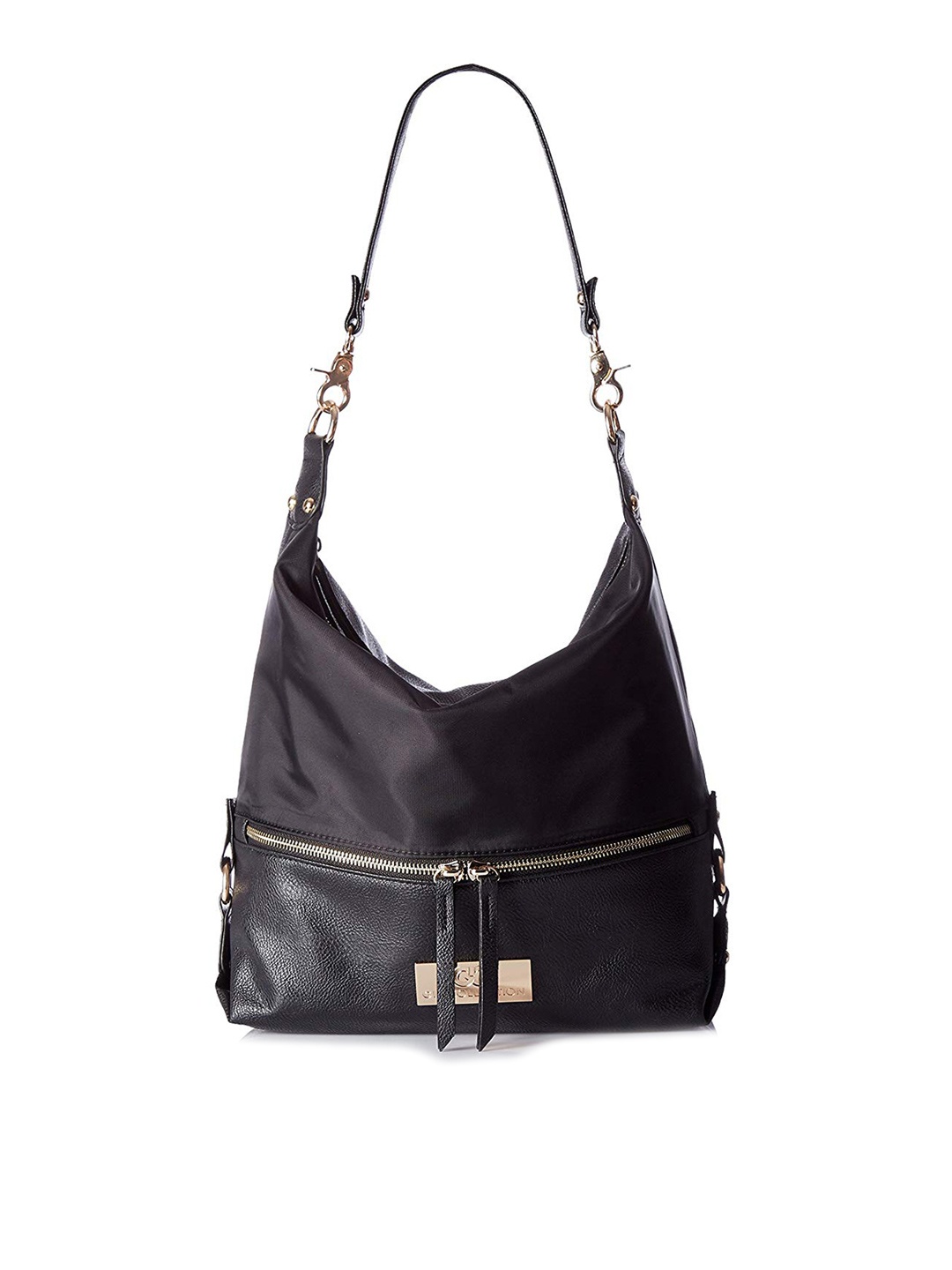 

GIO COLLECTION Black Solid Hobo Bag