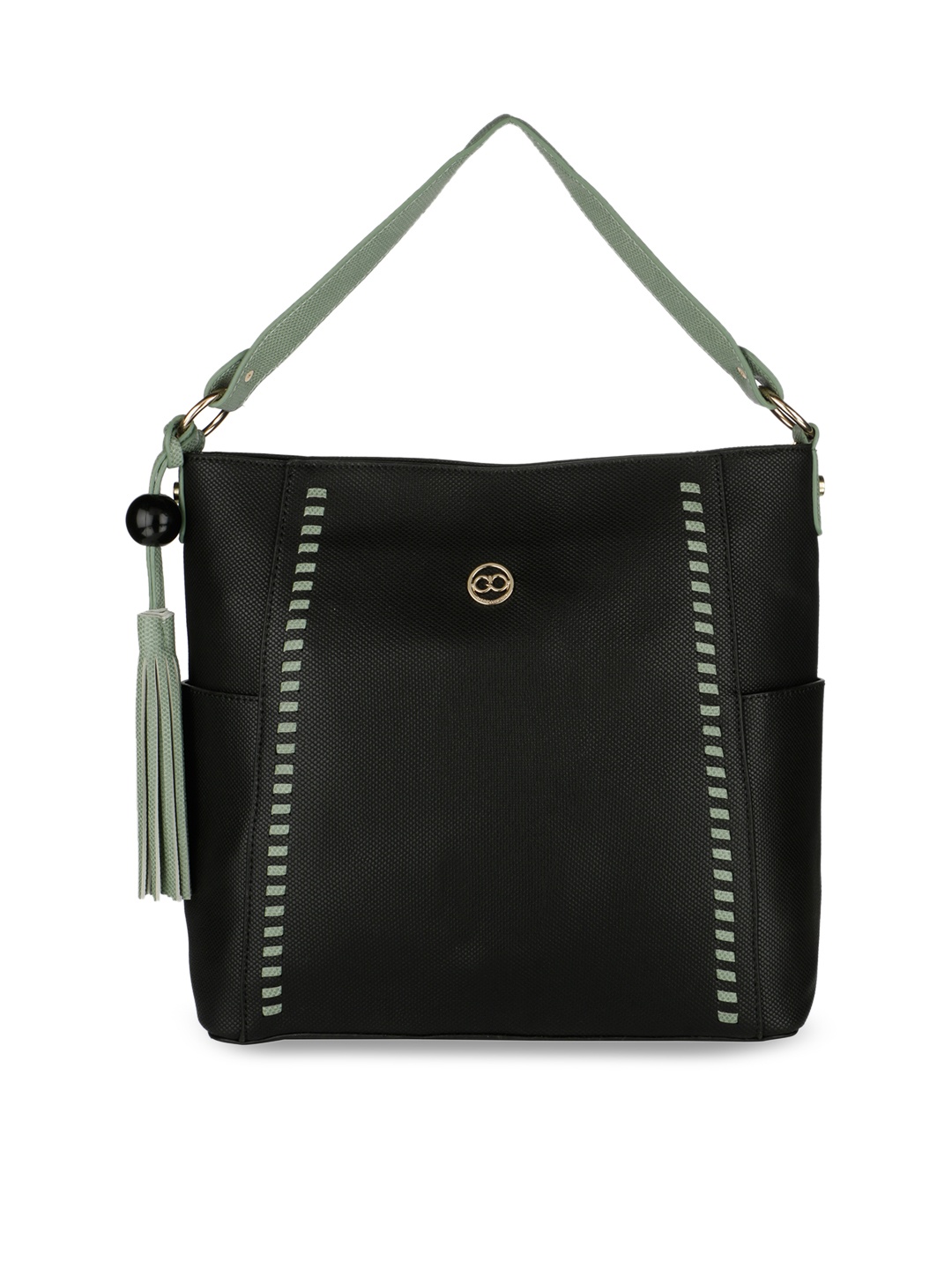 

GIO COLLECTION Black Solid Hobo Bag