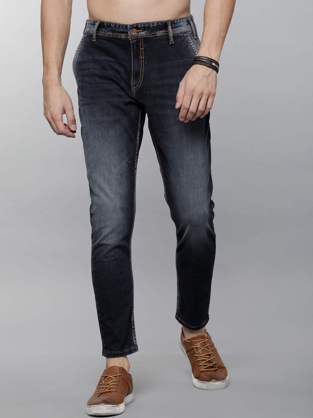 

LOCOMOTIVE Men Blue Slim Fit Mid-Rise Clean Look Stretchable Jeans
