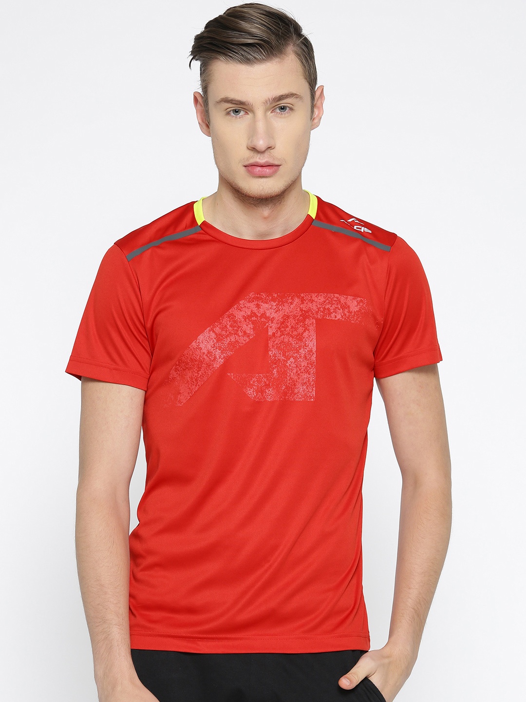 

Alcis Men Red Printed Round Neck T-shirt