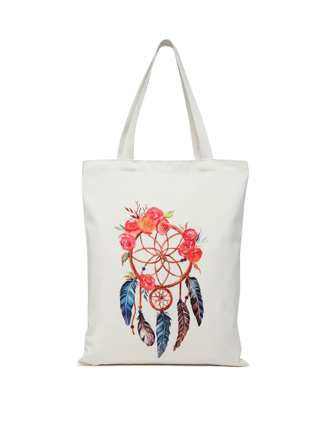 

The House of Tara White & Orange Printed Tote Bag