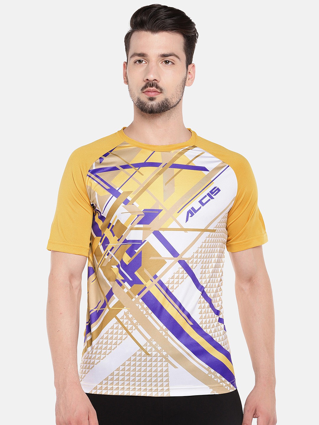

Alcis Men Yellow Printed Round Neck T-shirt
