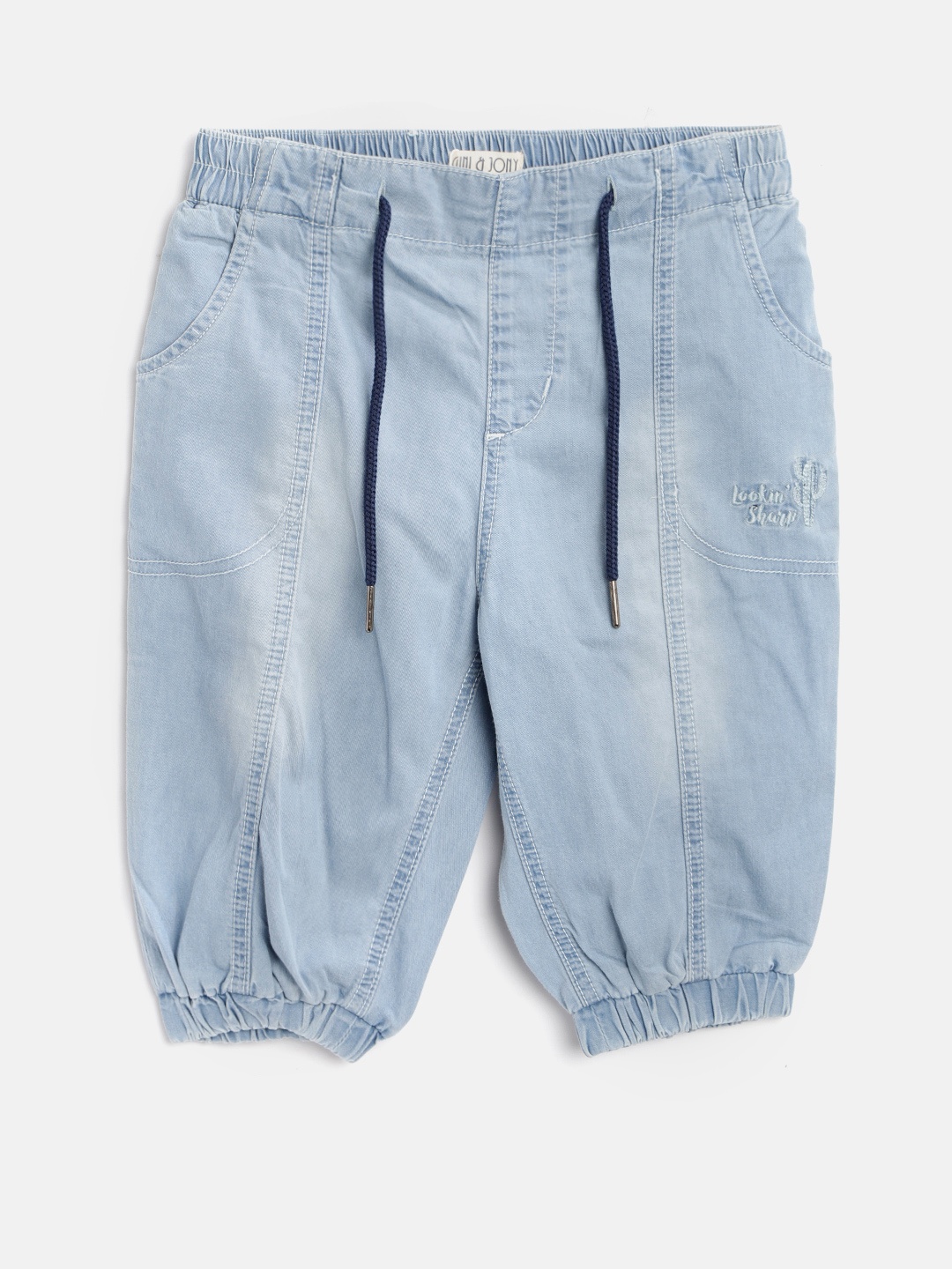 

Gini and Jony Girls Blue Washed Capris