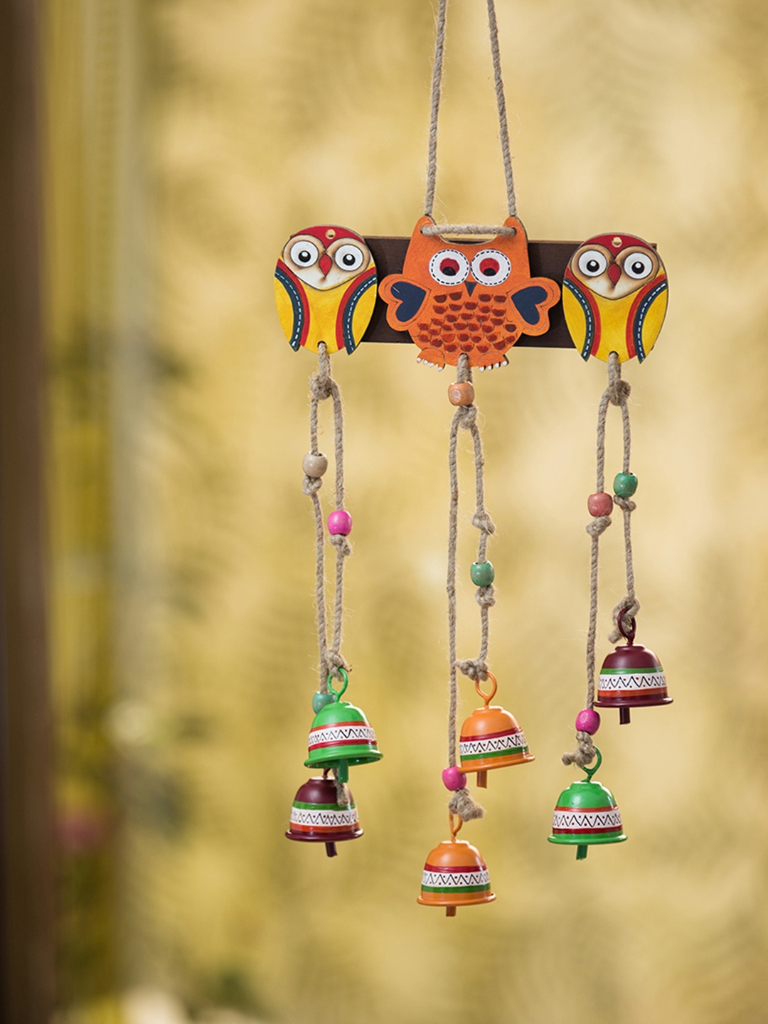 

ExclusiveLane Multicoloured Decorative Hanging Metal Wind Chime, Multi