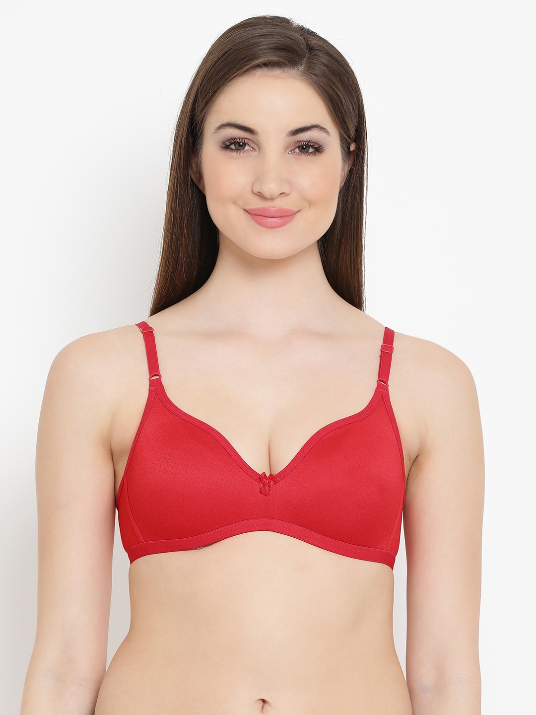 

Clovia Cotton Rich Non-Wired Spacer Cup T-Shirt Bra, Red
