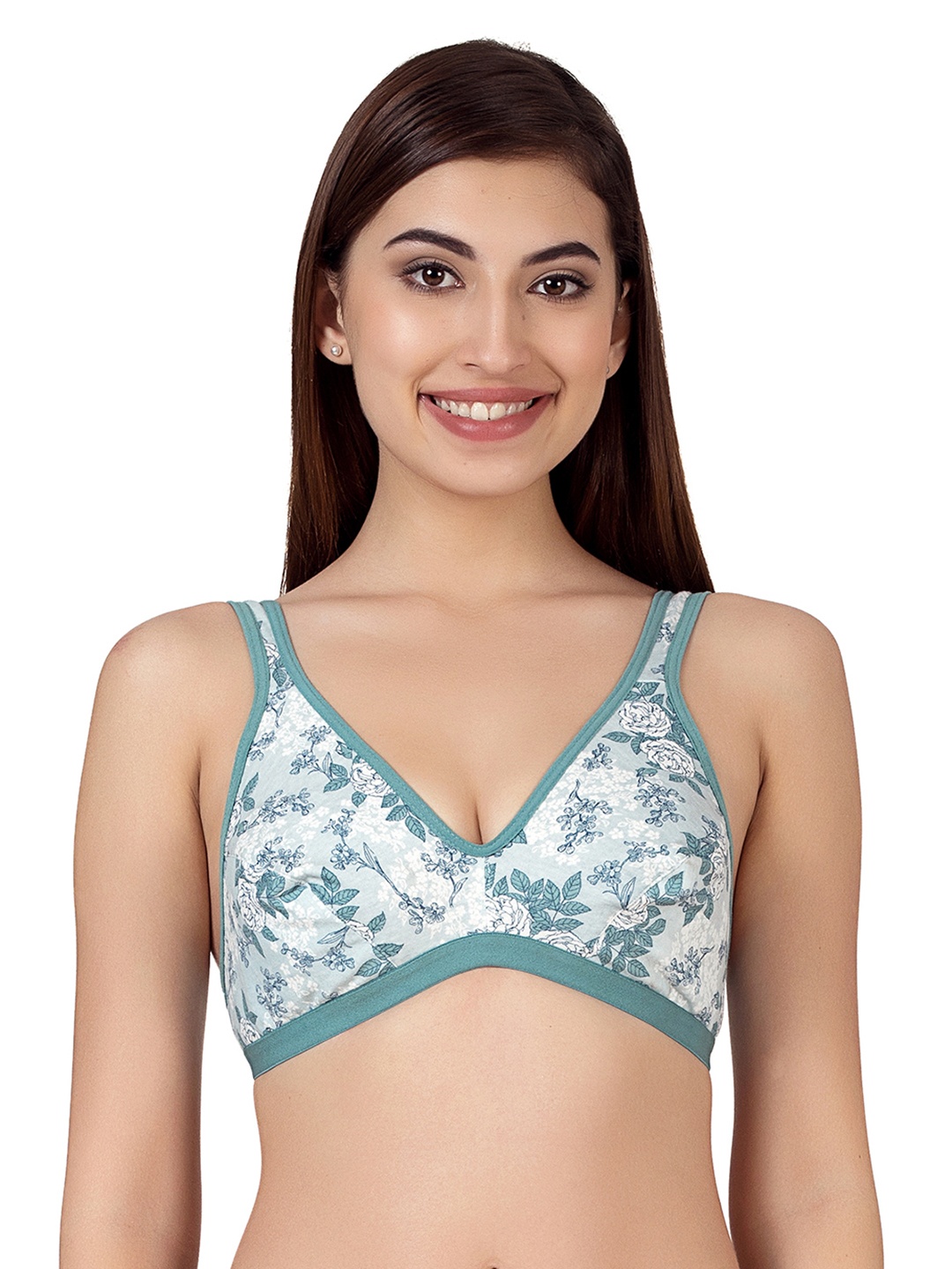 

Clovia Green Printed Non-Wired Non Padded Everyday Bra BR0828Z1740C