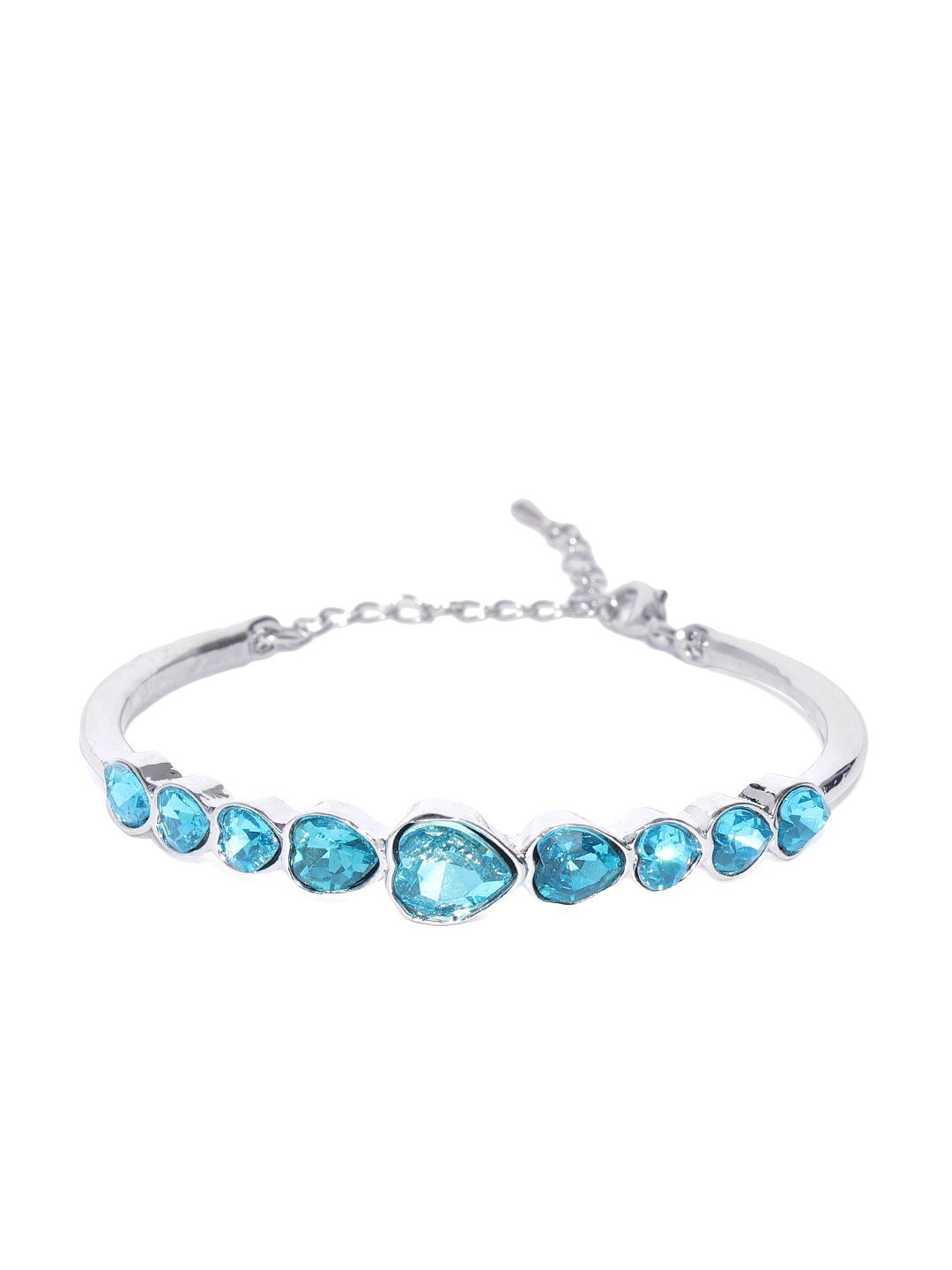 

Crunchy Fashion Blue & Silver-Toned Stone-Studded Bracelet