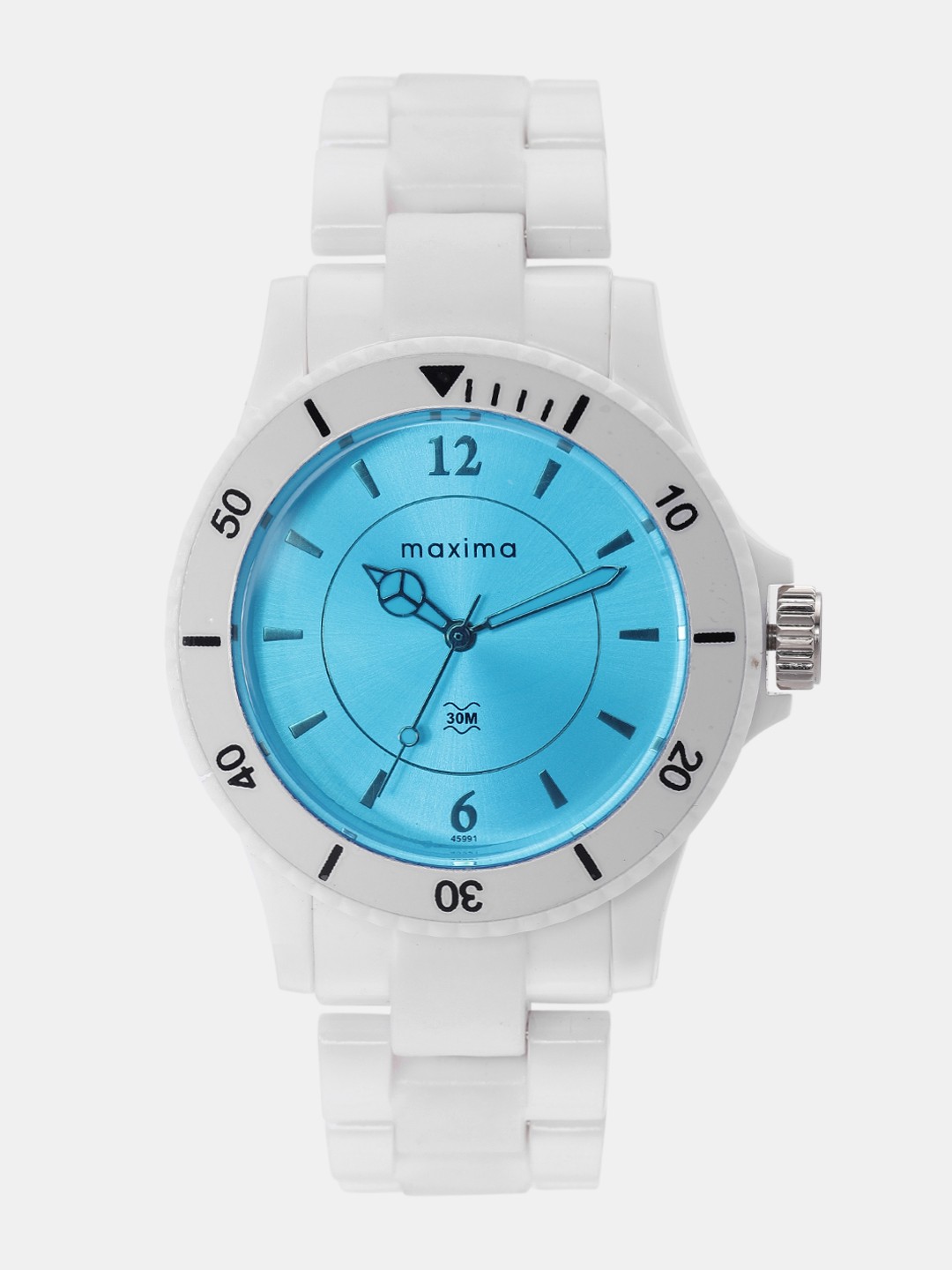 

maxima Men White Analogue Watch O-45991PPLN, Blue