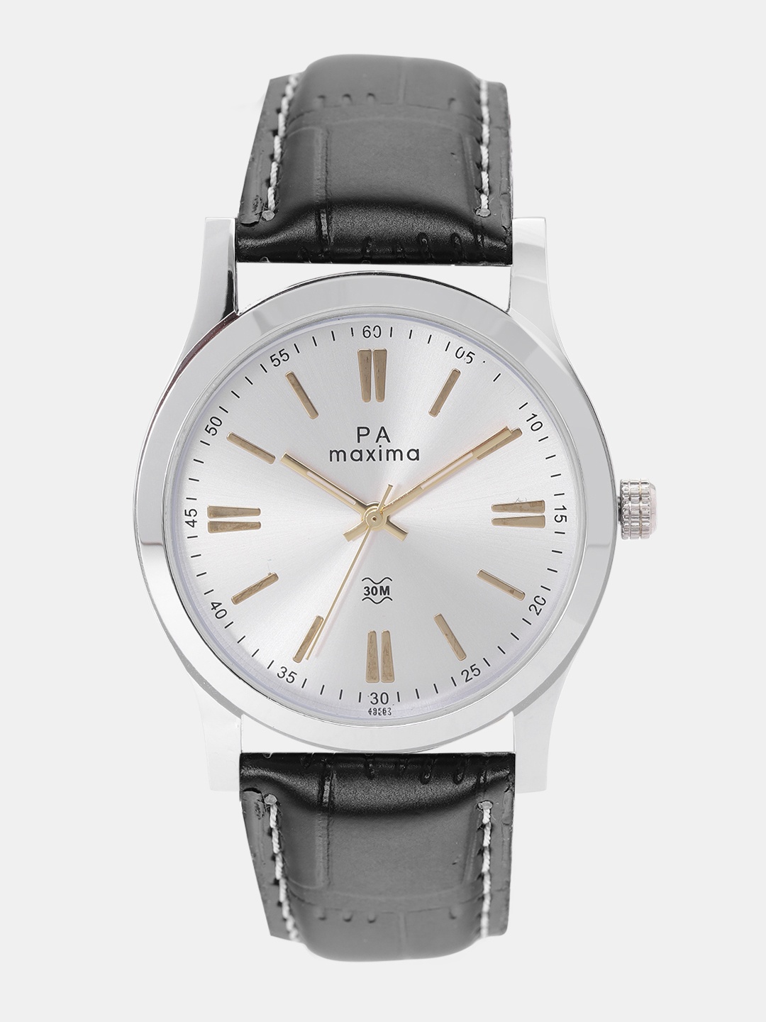 

maxima Men Silver-Toned Analogue Watch O-49562LMGI