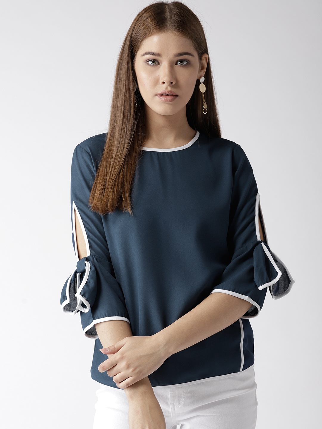 

Style Quotient by Noi Women Teal Blue Solid Top