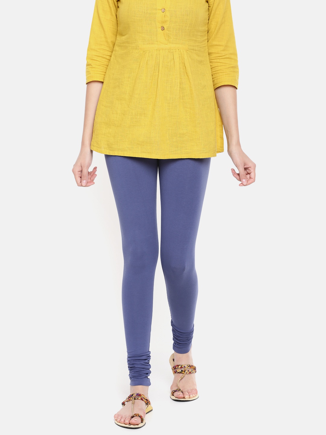 

De Moza Women Blue Churidar Length Leggings