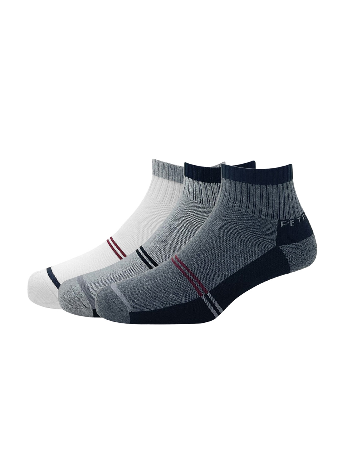 Peter England Men Set of 3 Ankle-Length Assorted Socks