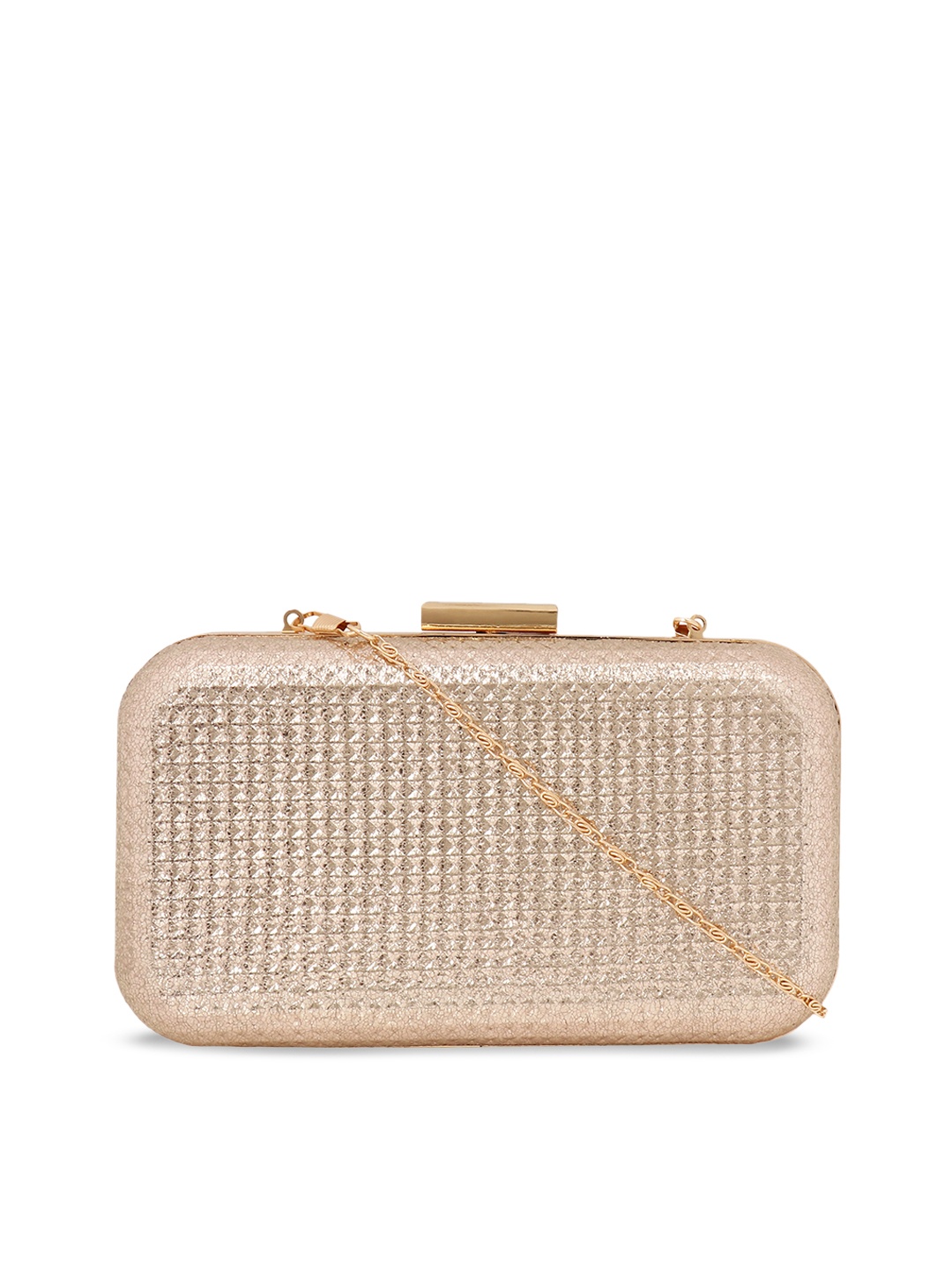 

Berrypeckers Gold-Toned Textured Clutch