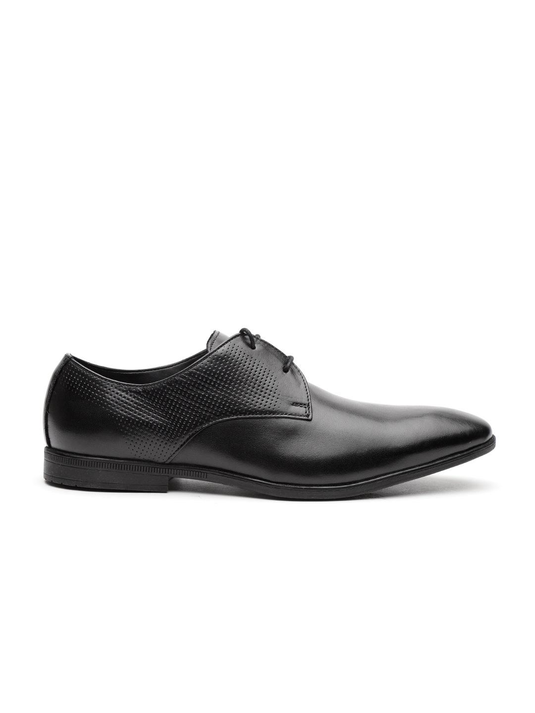 

Clarks Men Black Leather Formal Derbys with Textured Detail