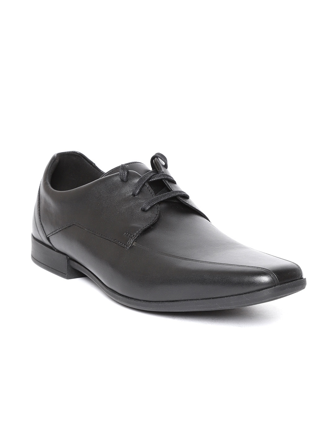 

Clarks Men Black Leather Formal Derbys