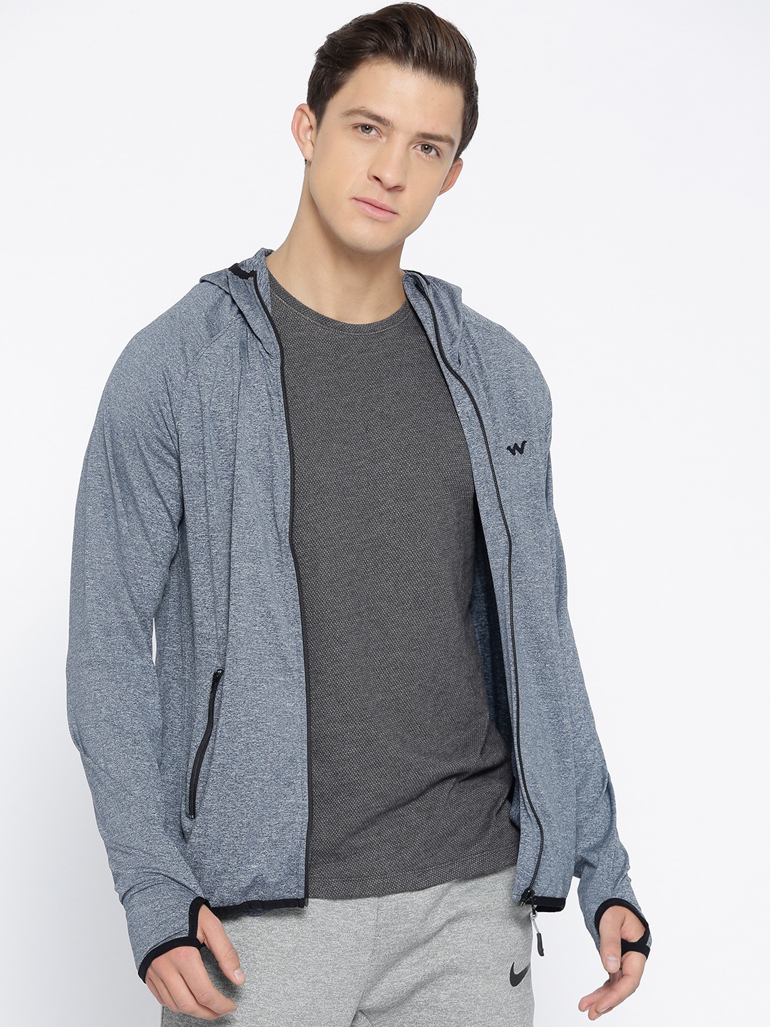 

Wildcraft Men Charcoal Solid Sporty Running Jacket
