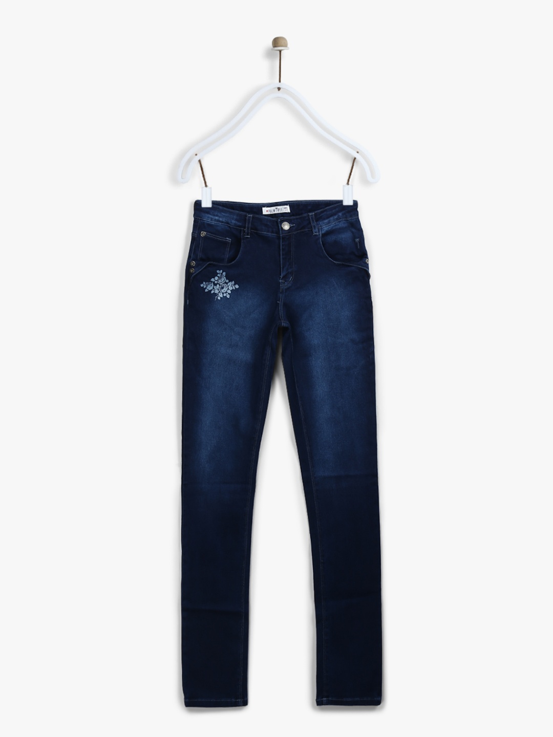 

Palm Tree Girls Blue Regular Fit Mid-Rise Clean Look Jeans