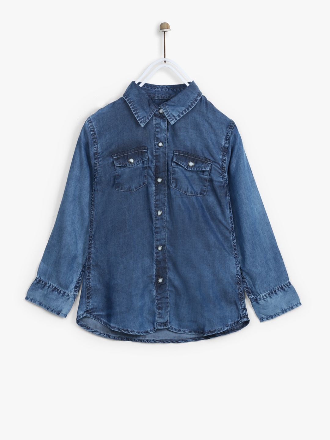 

Palm Tree Girls Blue Checked Blouson Top