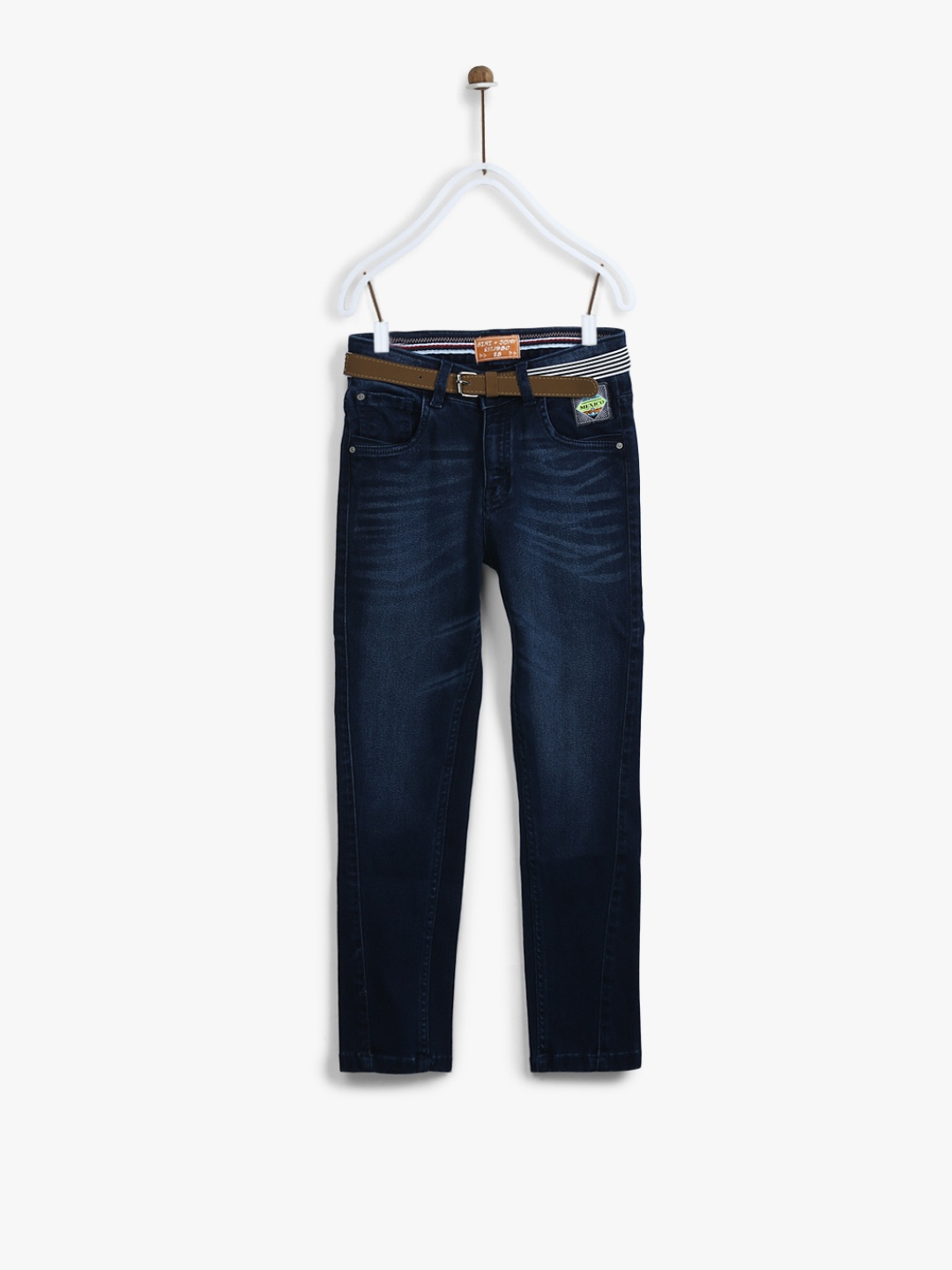 

Gini and Jony Boys Navy Blue Regular Fit Mid-Rise Clean Look Stretchable Jeans