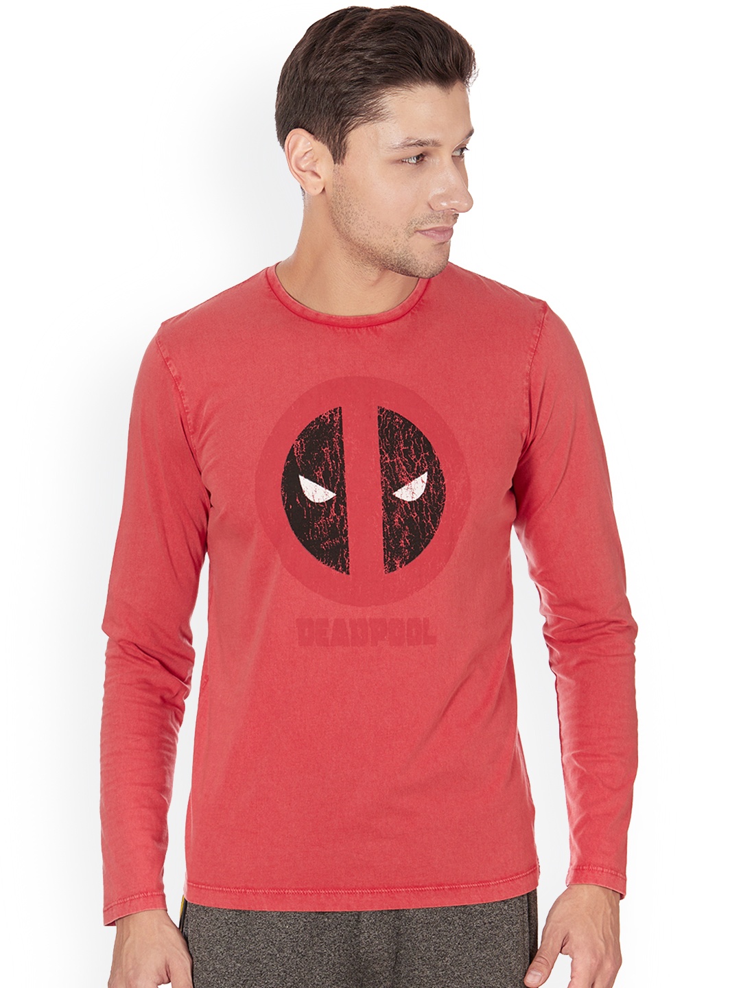 

Free Authority Men Red Deadpool Printed T-shirt