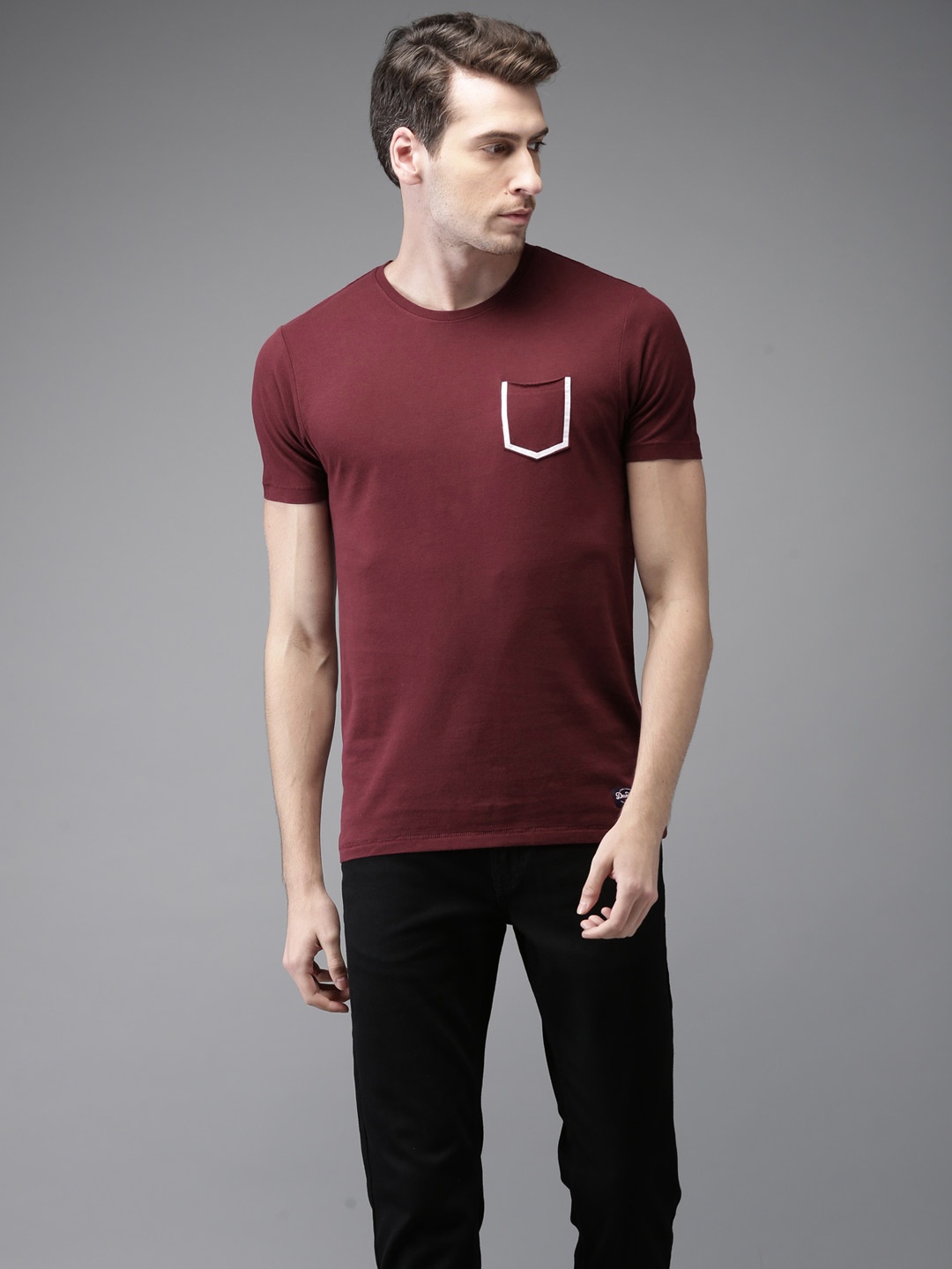 

Flying Machine Men Maroon T-shirt
