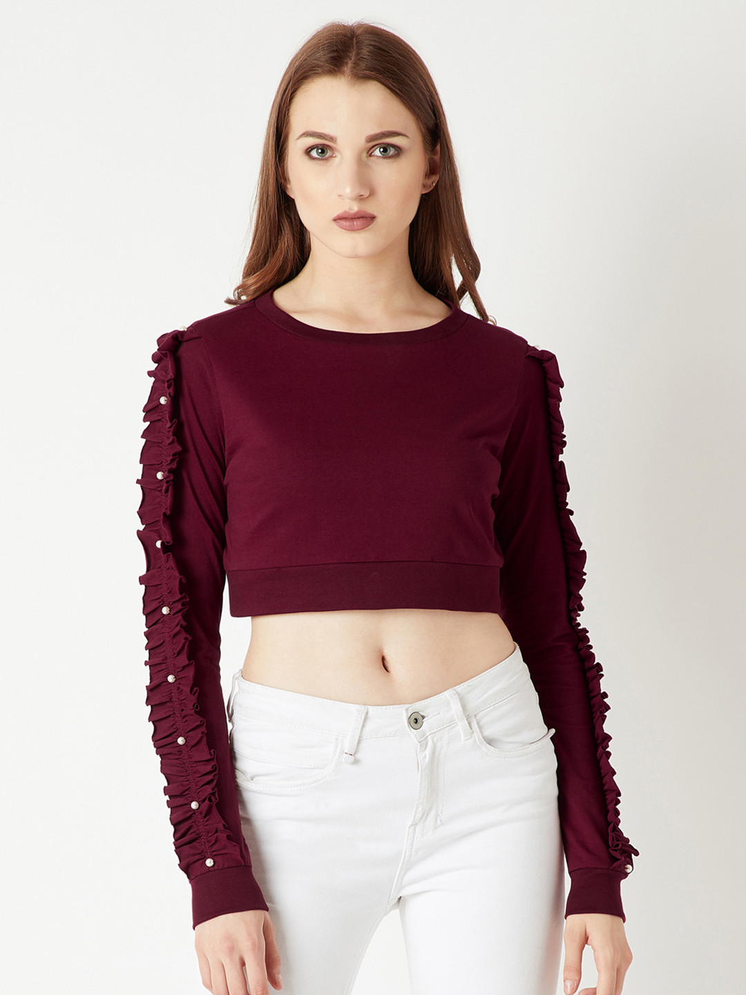 

Miss Chase Women Burgundy Solid Top